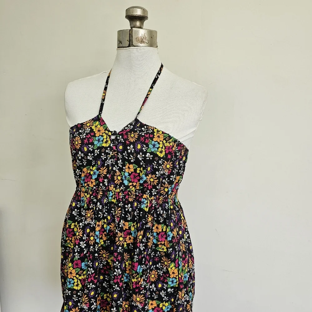 Steve Madden floral black dress size M - Picture 2 of 6
